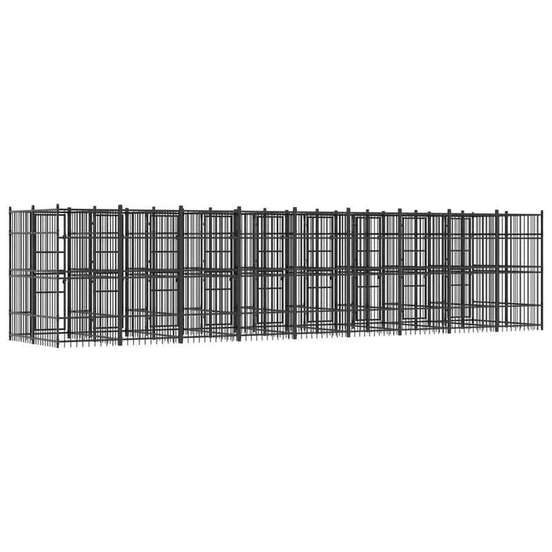 Padoc pentru câini de exterior, 16,59 m², oțel