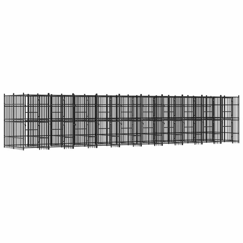 Padoc pentru câini de exterior, 18,43 m², oțel