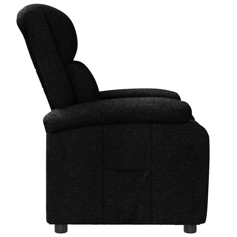 Fotoliu rabatabil, negru, material textil