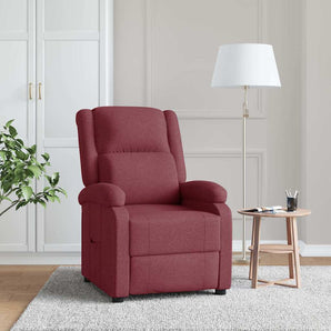 Fotoliu rabatabil, roșu vin, material textil