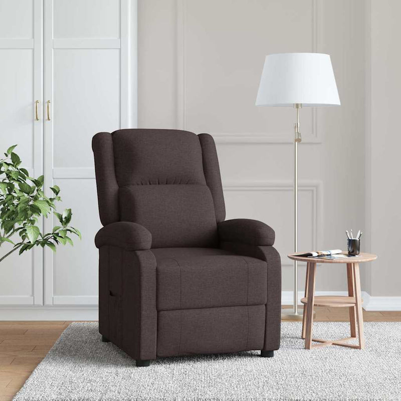 Fotoliu rabatabil, maro închis, material textil