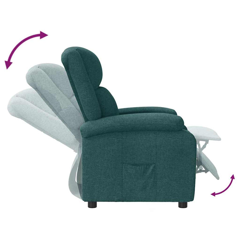 Fotoliu rabatabil, verde închis, material textil
