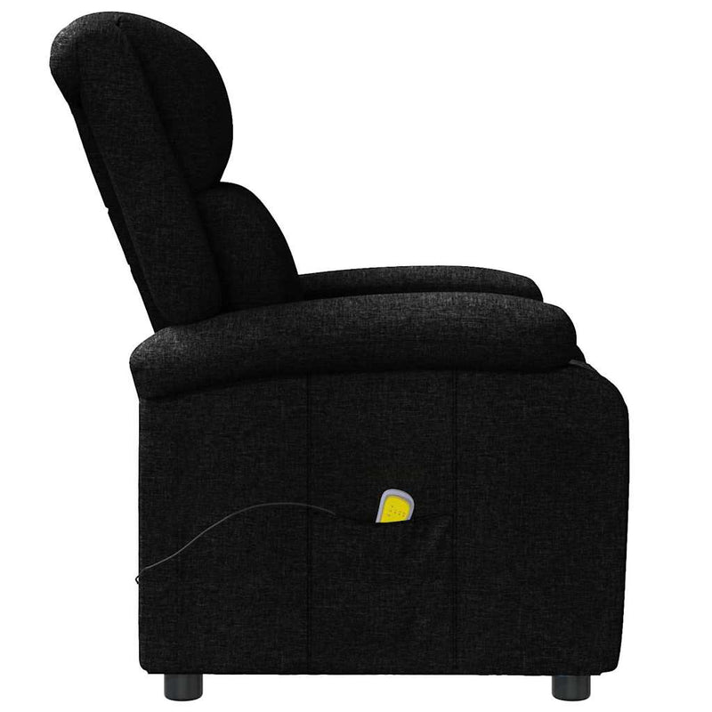 Fotoliu de masaj spătar aripi, negru, material textil
