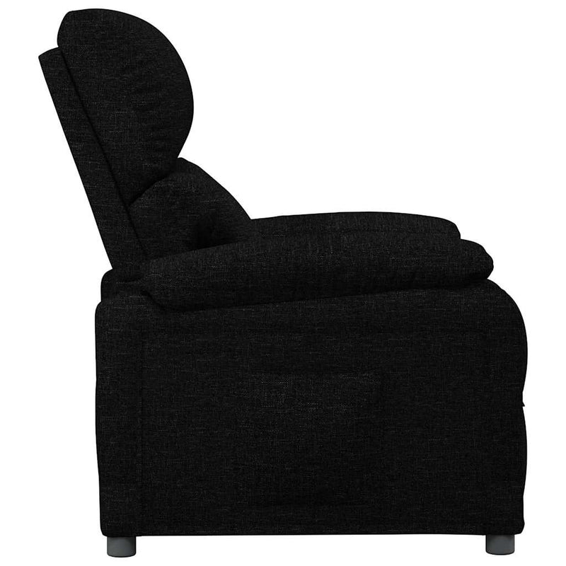 Fotoliu rabatabil, negru, material textil