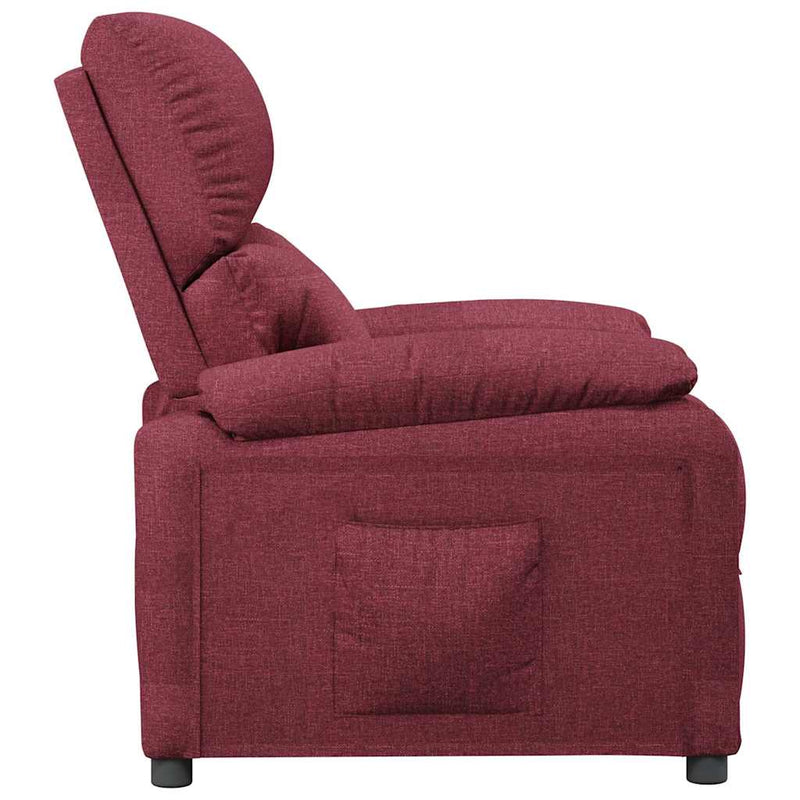 Fotoliu rabatabil, roșu vin, material textil