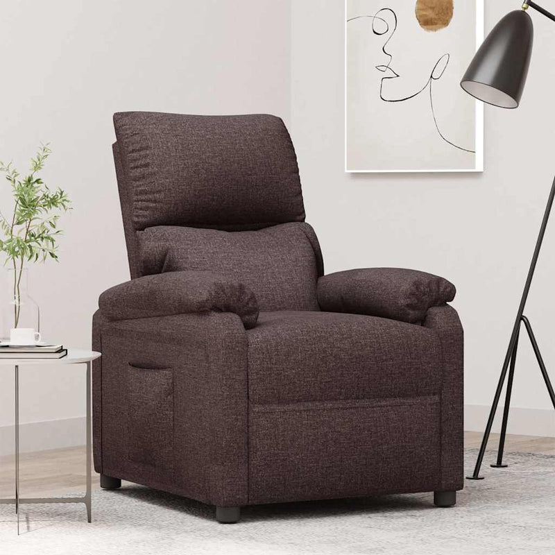 Fotoliu rabatabil, maro închis, material textil