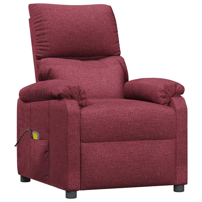 Fotoliu de masaj, roșu vin, material textil