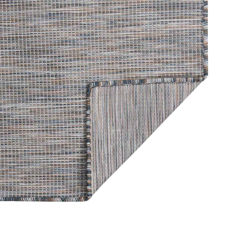 Covor de exterior, maro şi albastru, 200x280 cm, țesătură plată
