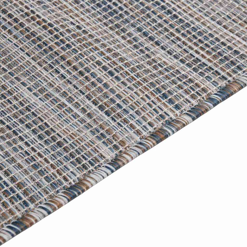 Covor de exterior, maro şi albastru, 200x280 cm, țesătură plată