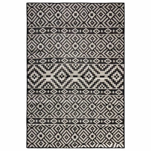 Covor de exterior, dungi negre, 160x230 cm, țesătură plată