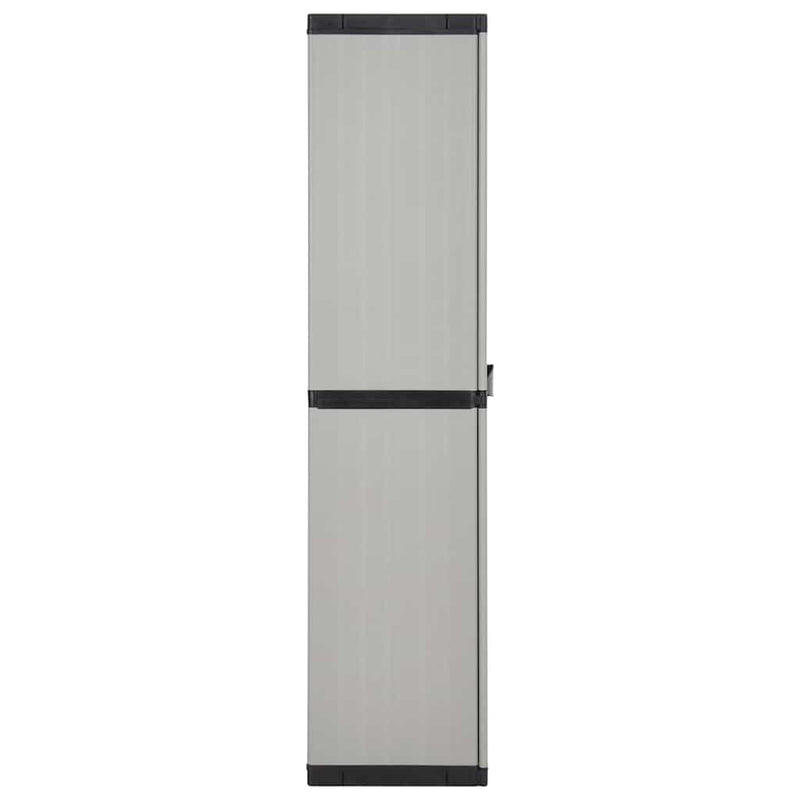 Dulap depozitare de grădină, 3 rafturi, gri/negru, 68x40x168 cm