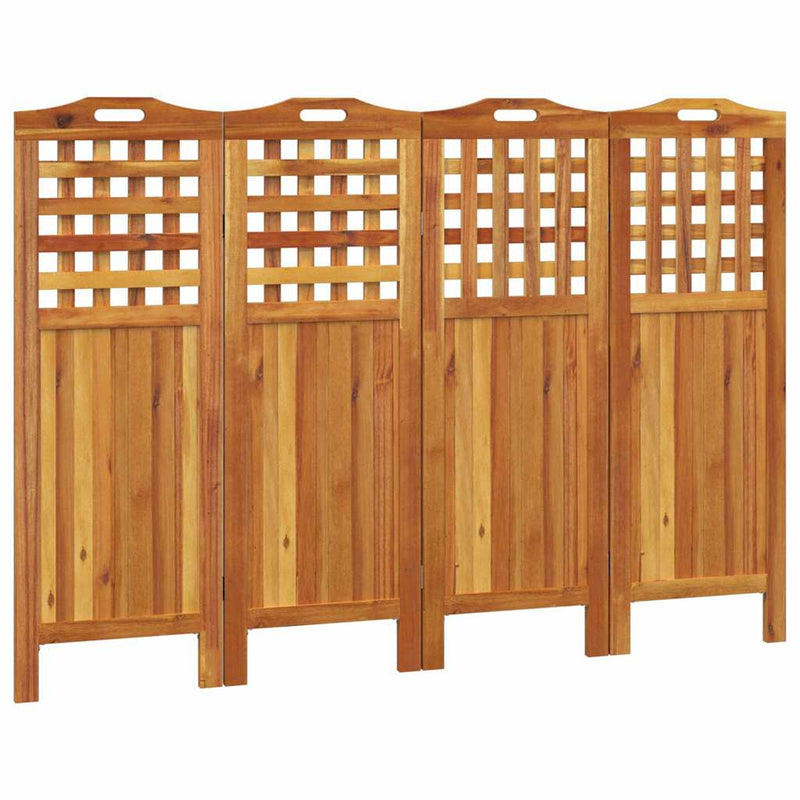 Paravan de cameră 4 panouri 162x2x115 cm lemn masiv de acacia