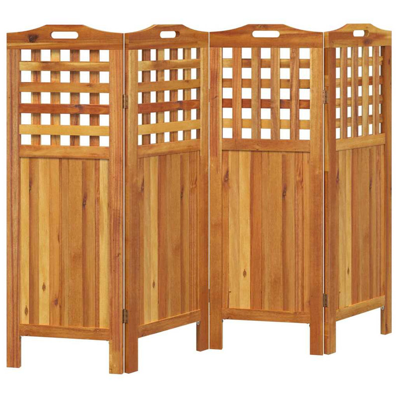 Paravan de cameră 4 panouri 162x2x115 cm lemn masiv de acacia