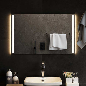 Oglindă de baie cu LED, 80x50 cm