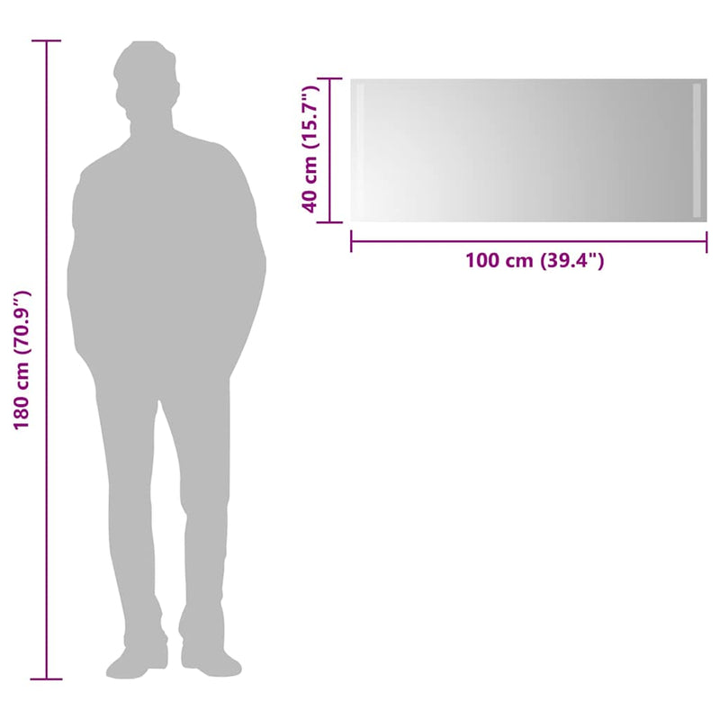 Oglindă de baie cu LED, 100x40 cm