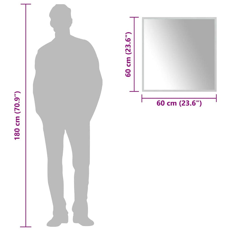 Oglinda de baie cu LED, 60x60 cm