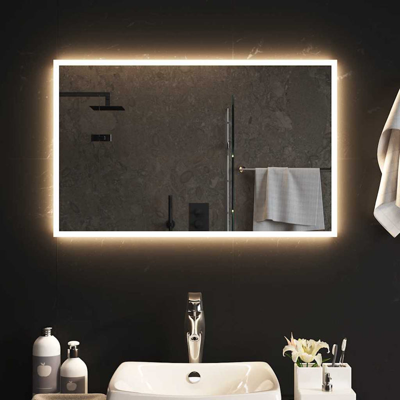 Oglindă de baie cu LED, 80x50 cm