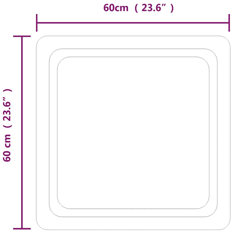 Oglinda de baie cu LED, 60x60 cm