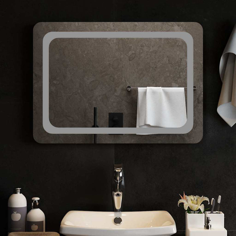 Oglindă de baie cu LED, 70x50 cm