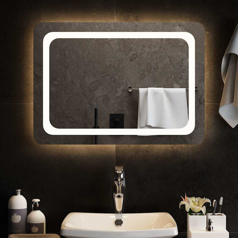 Oglindă de baie cu LED, 70x50 cm