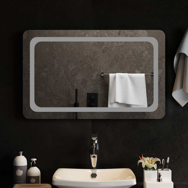Oglindă de baie cu LED, 80x50 cm