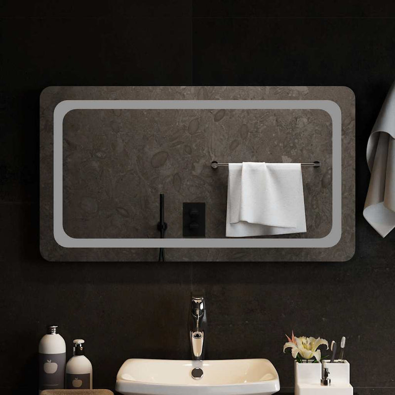 Oglindă de baie cu LED, 90x50 cm