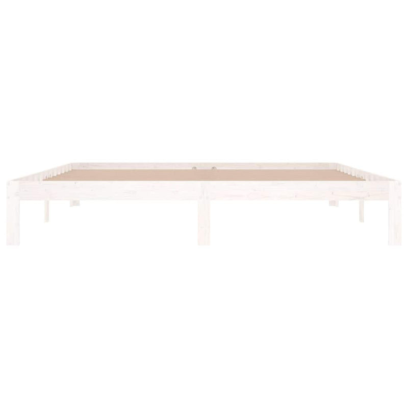 Cadru de pat Super King, alb, 180x200 cm, lemn masiv