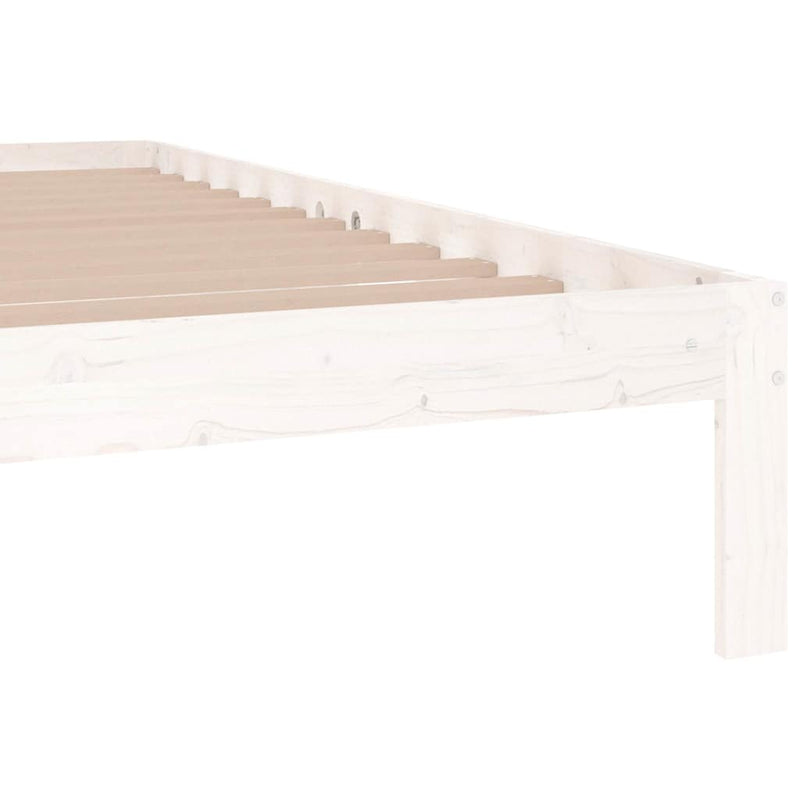 Cadru de pat Super King, alb, 180x200 cm, lemn masiv