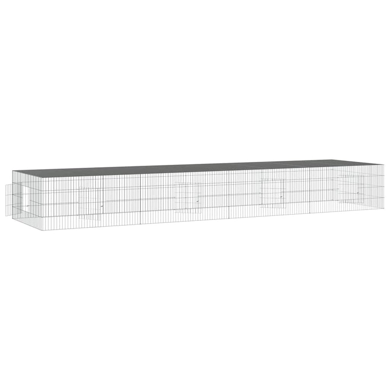 Cușcă pentru iepuri, 4 panouri, 325x109x54 cm, fier galvanizat