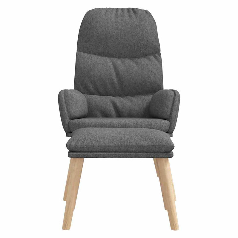 Scaun de relaxare cu taburet, gri deschis, material textil