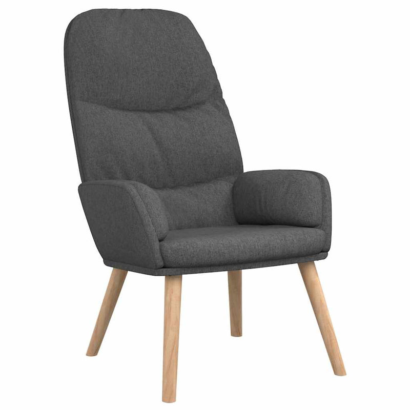 Scaun de relaxare cu taburet, gri închis, textil