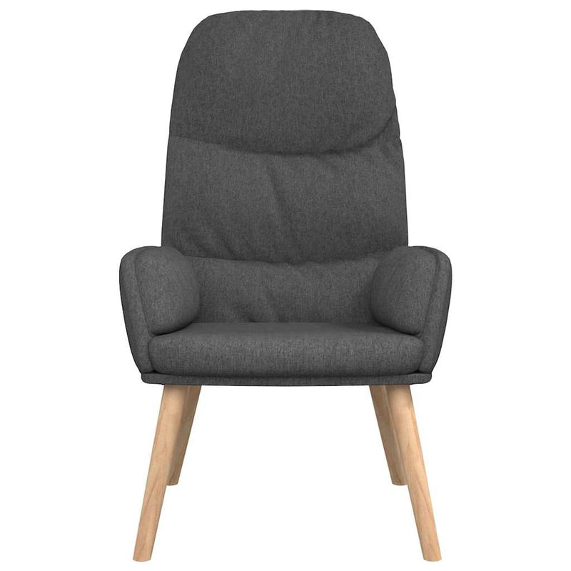 Scaun de relaxare cu taburet, gri închis, textil