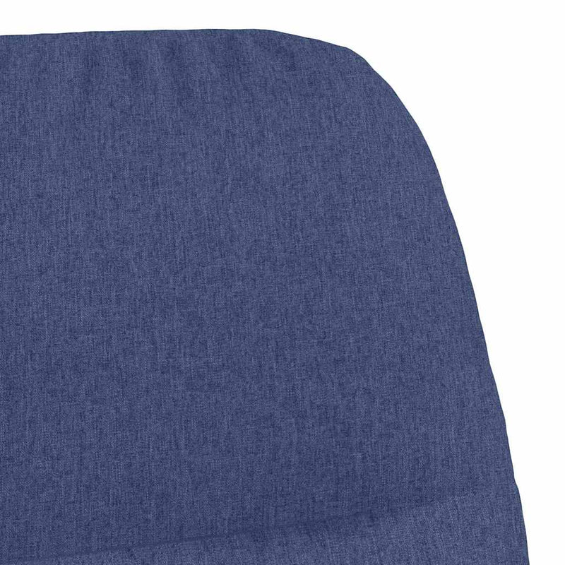 Scaun de relaxare cu taburet, albastru, textil