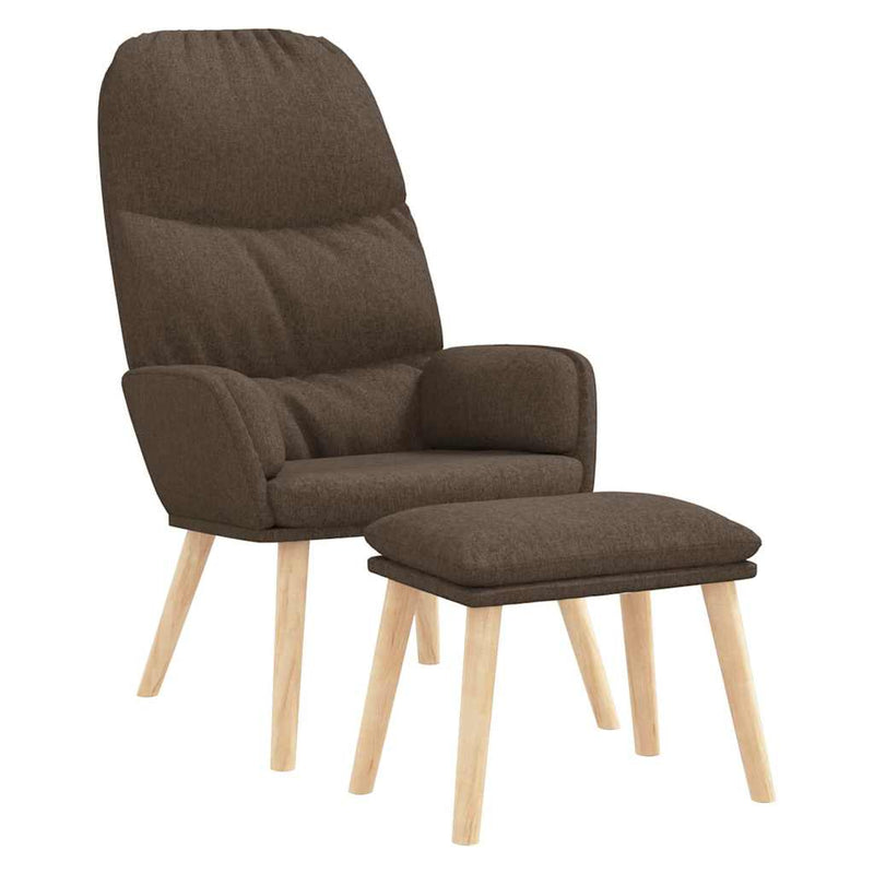 Scaun de relaxare cu taburet, gri taupe, textil