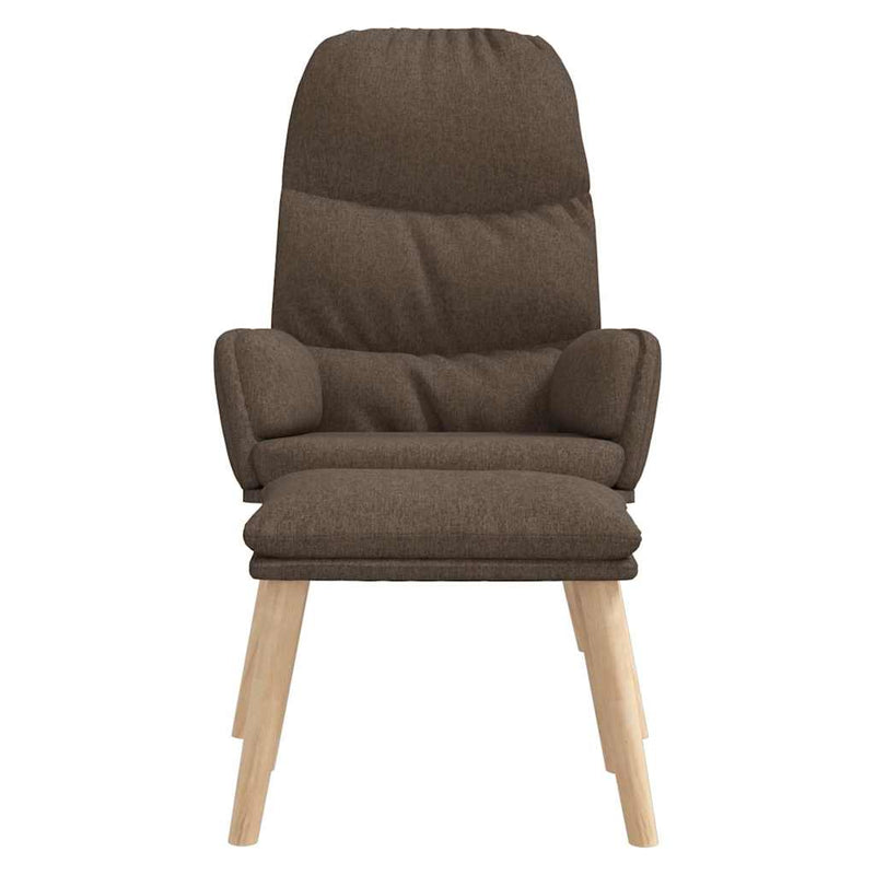 Scaun de relaxare cu taburet, gri taupe, textil