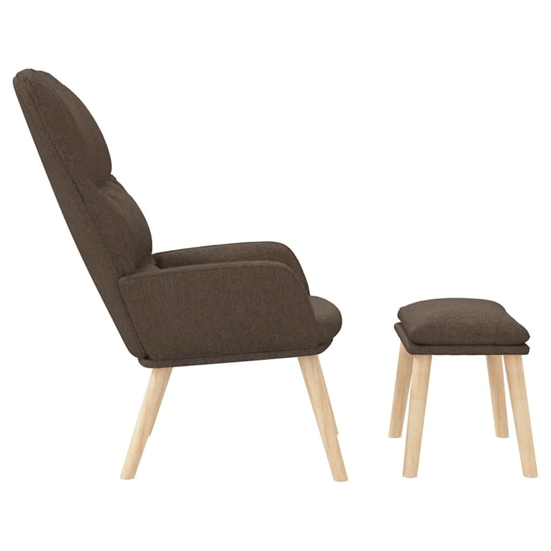 Scaun de relaxare cu taburet, gri taupe, textil
