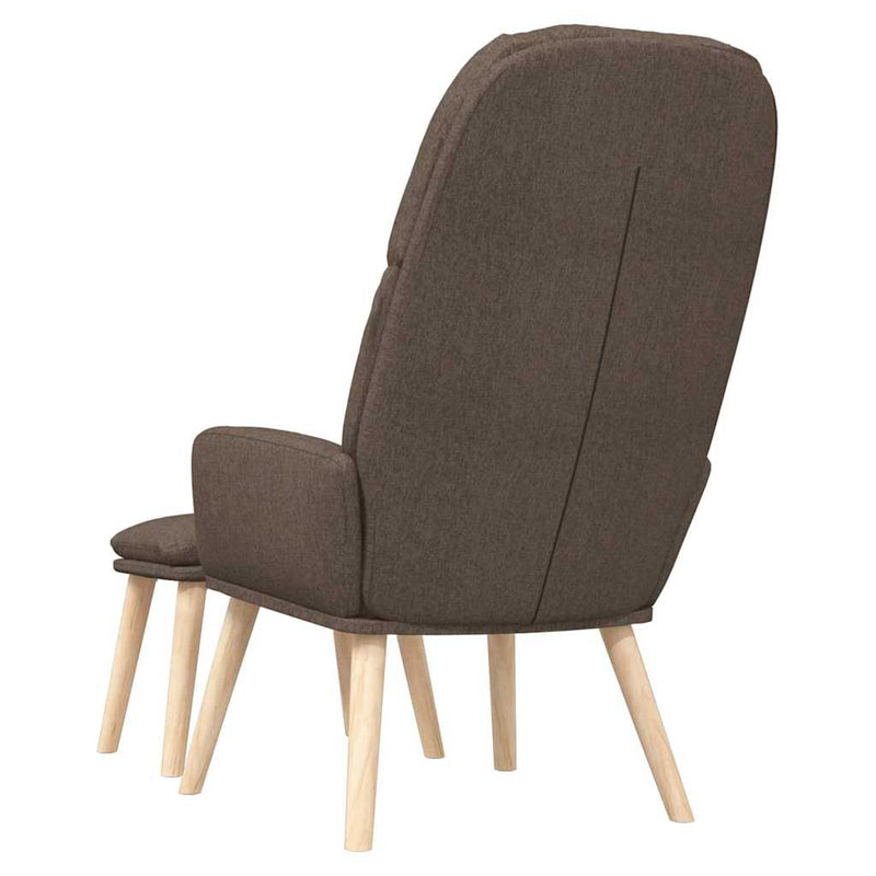 Scaun de relaxare cu taburet, gri taupe, textil