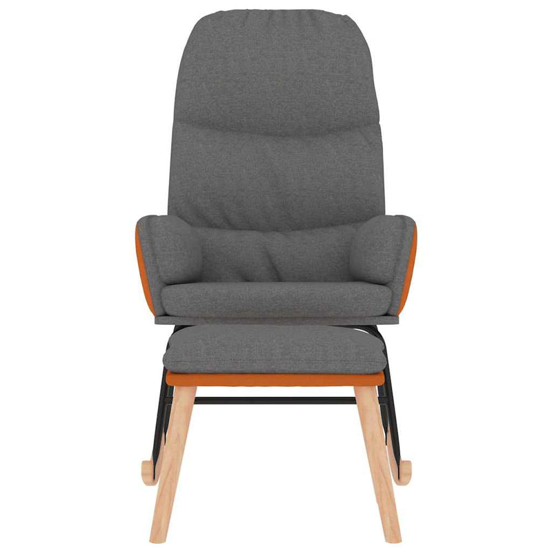 Scaun balansoar cu taburet, gri deschis, textil