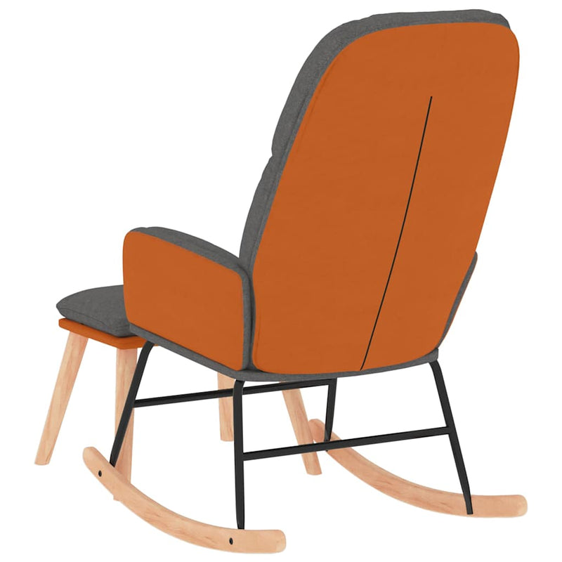 Scaun balansoar cu taburet, gri deschis, textil