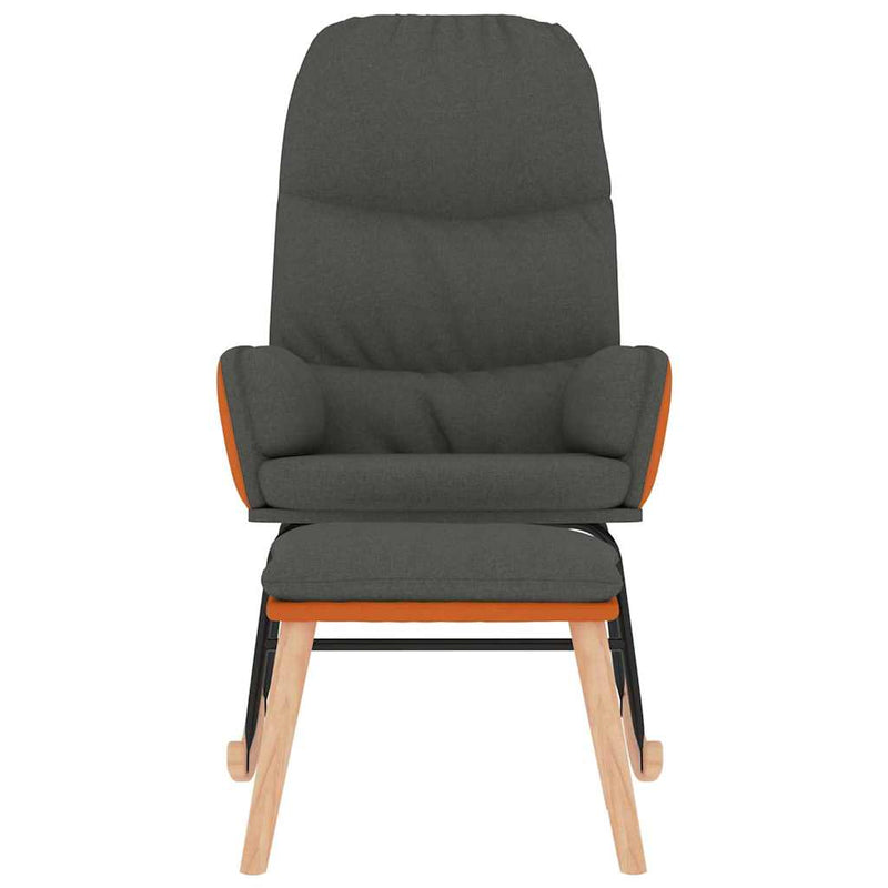 Scaun balansoar cu taburet, gri închis, textil