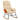 Scaun balansoar cu taburet, crem, textil