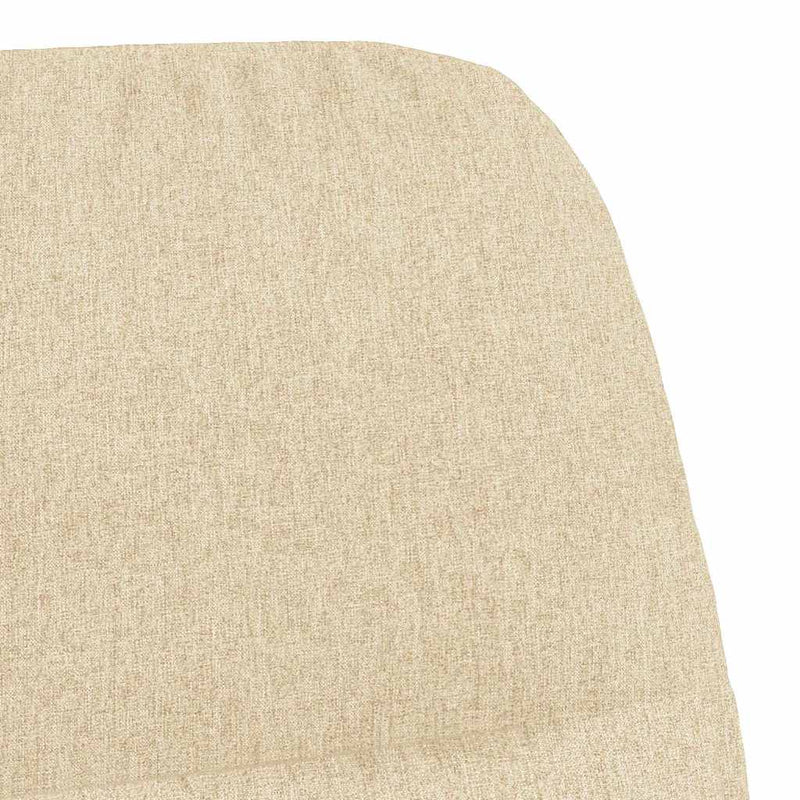 Scaun balansoar cu taburet, crem, textil