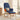 Scaun balansoar cu taburet, albastru, textil