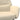 Scaun de relaxare cu taburet, crem, textil