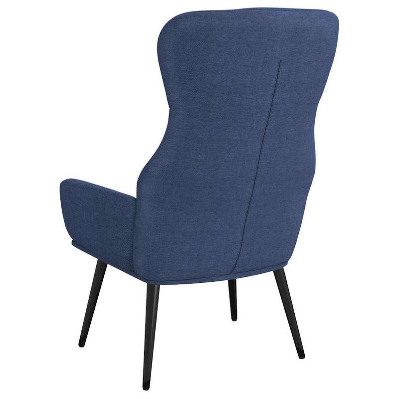 Scaun de relaxare cu taburet, albastru, textil