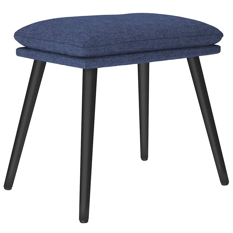 Scaun de relaxare cu taburet, albastru, textil
