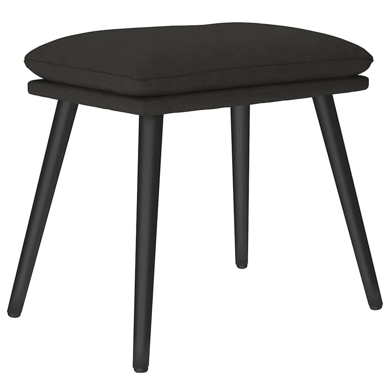 Scaun de relaxare cu taburet, negru, textil