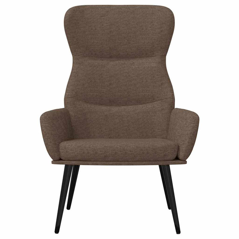 Scaun de relaxare cu taburet, gri taupe, textil