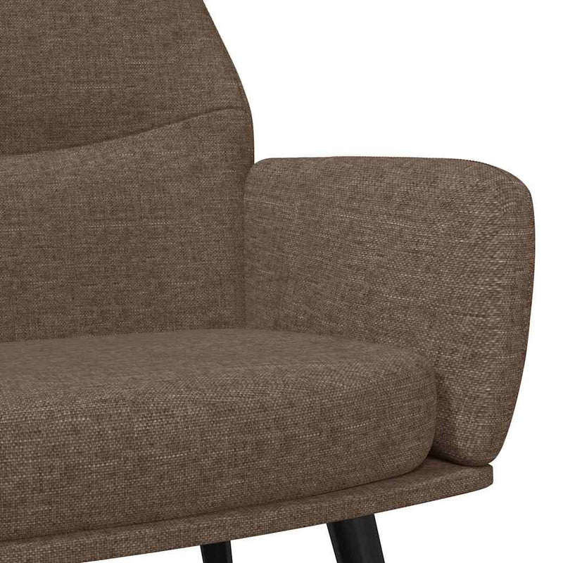 Scaun de relaxare cu taburet, gri taupe, textil