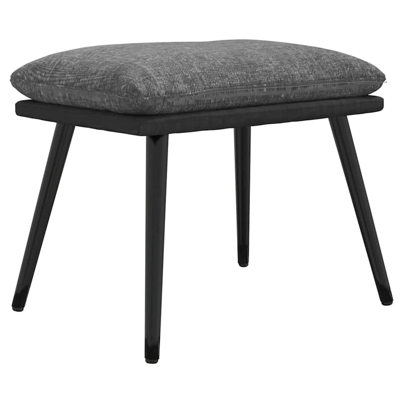 Scaun relaxare cu taburet, gri deschis, textil/piele ecologică